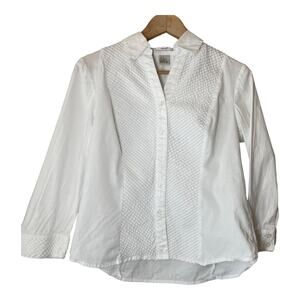 Edward White Button Front Shirt Womens Medium Textured